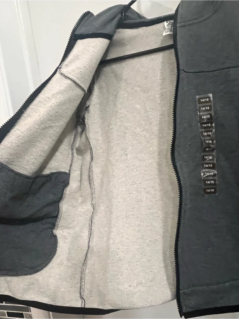 Boy’s Gray Zip-Up Every Day Hoodie Hooded Jacket